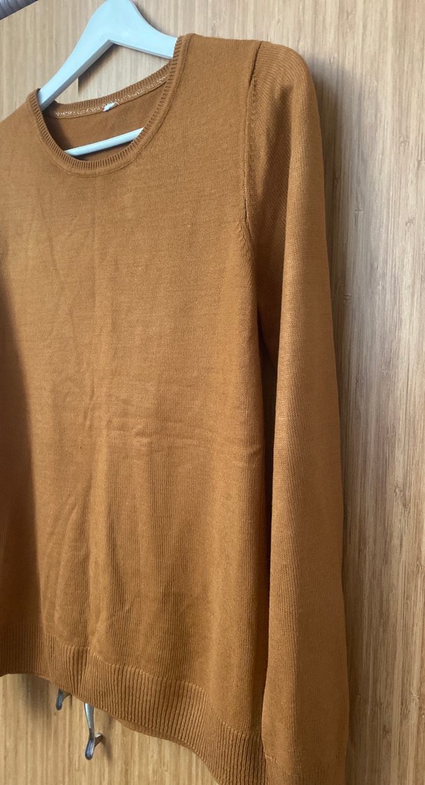 Kadın kahverengi  Uzun Kollu Kazak - Görsel 3