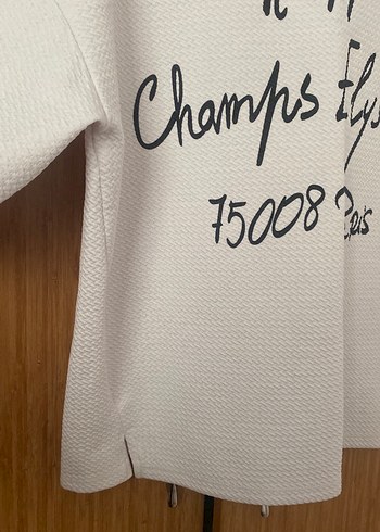 Beyaz Baskılı Pamuklu Tişört - Görsel 4