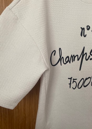 Beyaz Baskılı Pamuklu Tişört - Görsel 3