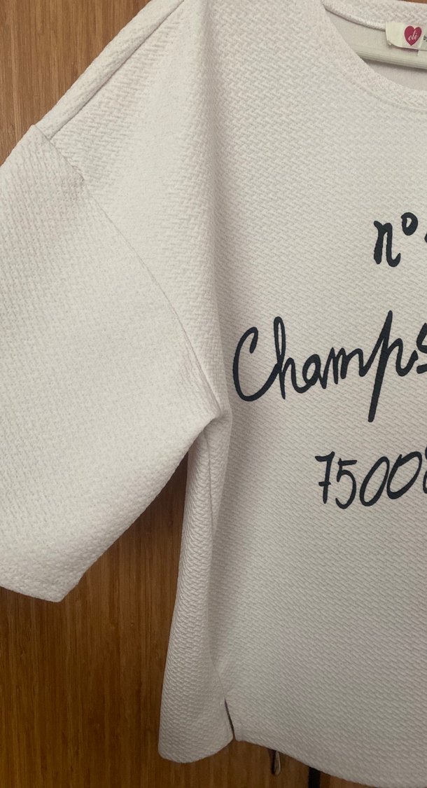 Beyaz Baskılı Pamuklu Tişört - Görsel 3