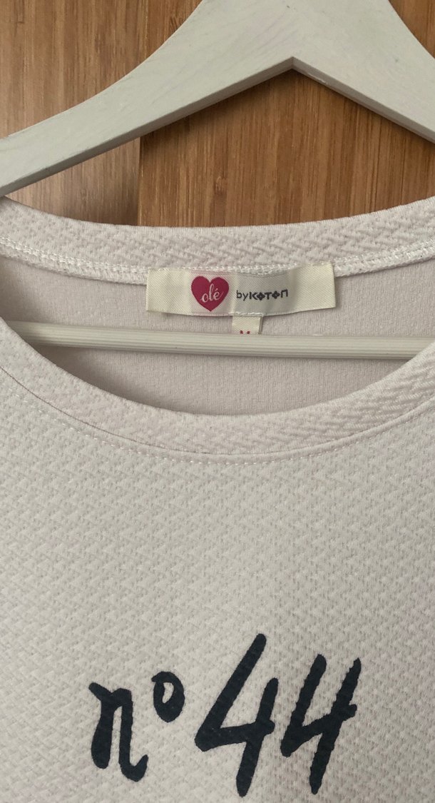 Beyaz Baskılı Pamuklu Tişört - Görsel 2