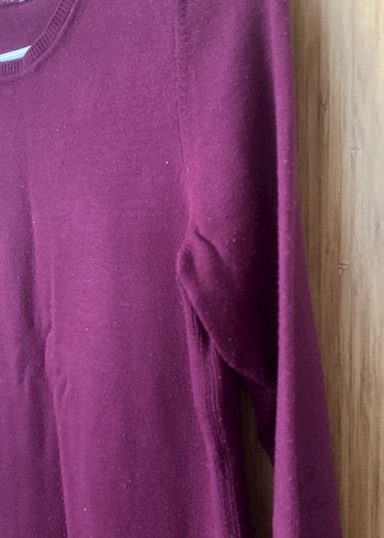 Bordo Yuvarlak Yaka Kadın Kazak - Görsel 3