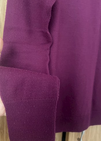 Bordo Yuvarlak Yaka Kadın Kazak - Görsel 4