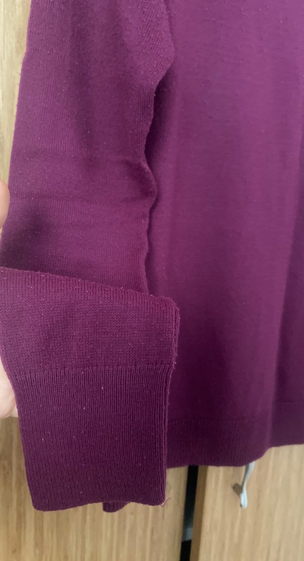 Bordo Yuvarlak Yaka Kadın Kazak - Görsel 4