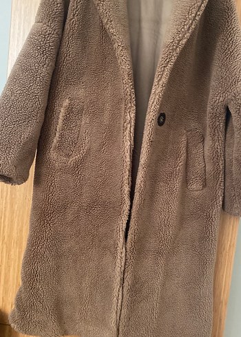 Kahverengi Kürk Detaylı oversize  Kadın Kaban - Görsel 8