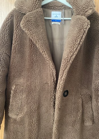 Kahverengi Kürk Detaylı oversize  Kadın Kaban - Görsel 2