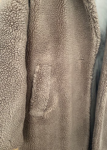 Kahverengi Kürk Detaylı oversize  Kadın Kaban - Görsel 4