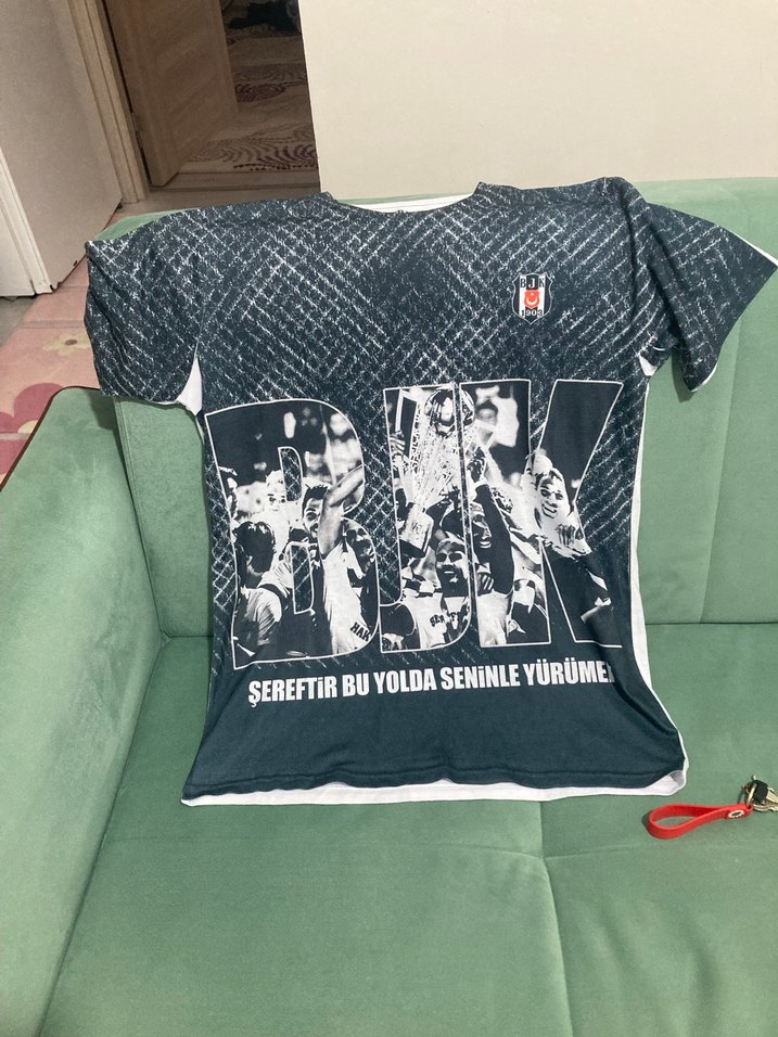 Siyah Baskılı Erkek Tişörtü Kısa Kollu - Görsel 3