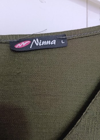 Kadın Haki V Yaka Uzun Kollu Salaş Tunik - Görsel 3