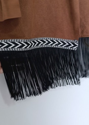 Püsküllü Kadın Süet Bohem Hırka fabrika marka - Görsel 5