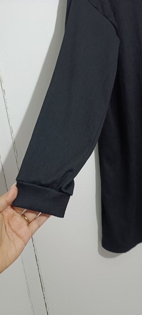 kadın siyah gömlek tunik - Görsel 2