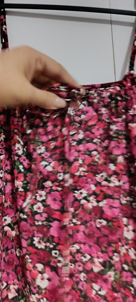 Pembe Çiçek DesenliBohem Elbise - Görsel 2