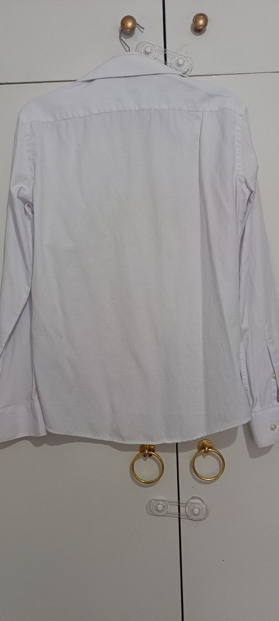 Beyaz Erkek Uzun Kollu Pamuklu Gömlek - Görsel 2