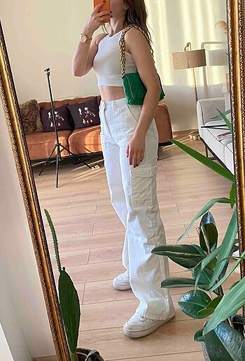 Trendyolmilla beyaz kargo pantolon