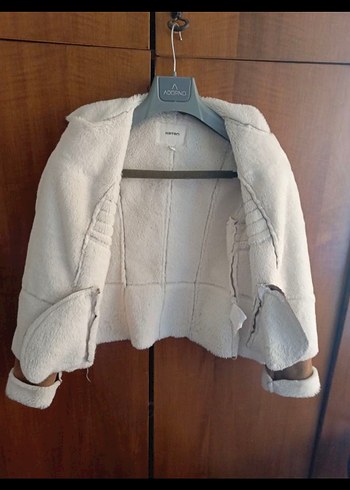 Kürk Detaylı Kahverengi Süet Kadın Ceket - Görsel 4