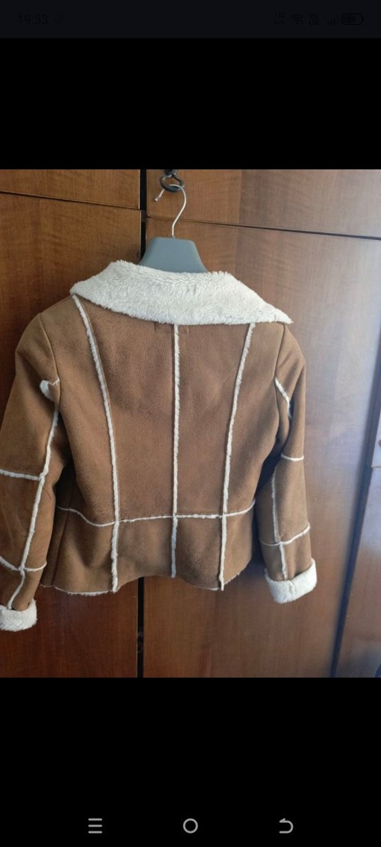 Kürk Detaylı Kahverengi Süet Kadın Ceket - Görsel 2