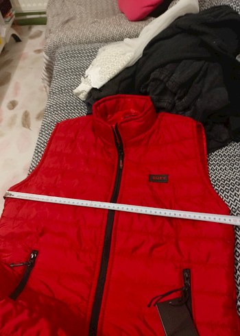 Kırmızı Fermuarlı Erkek Kolsuz Mont - Görsel 2