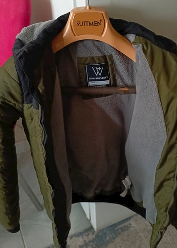 Fermuarlı Haki Erkek Günlük Mont 12)13 yas beden - Görsel 4