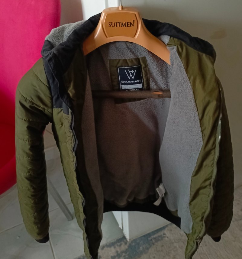 Fermuarlı Haki Erkek Günlük Mont 12)13 yas beden - Görsel 4