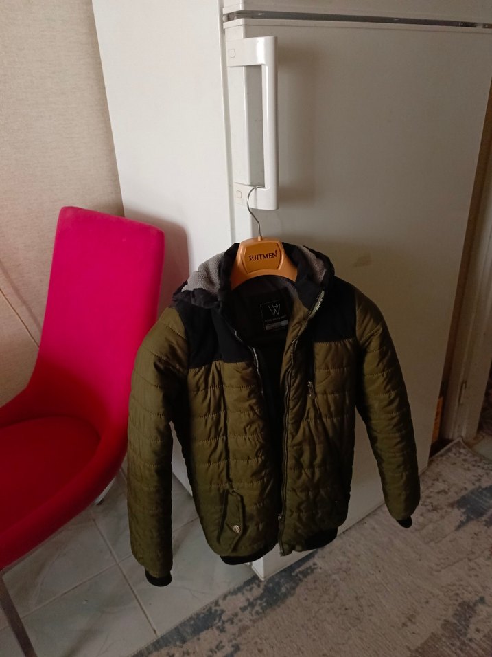 Fermuarlı Haki Erkek Günlük Mont 12)13 yas beden - Görsel 3