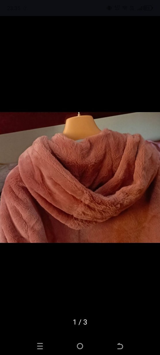 Pembe Kürklü Kadın Midi Mont - Görsel 2