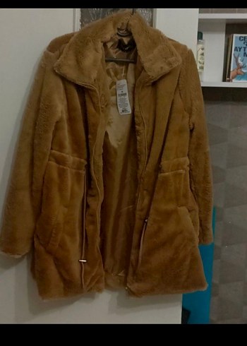 Kadın Kahverengi Suni Kürk Midi Mont - Görsel 3