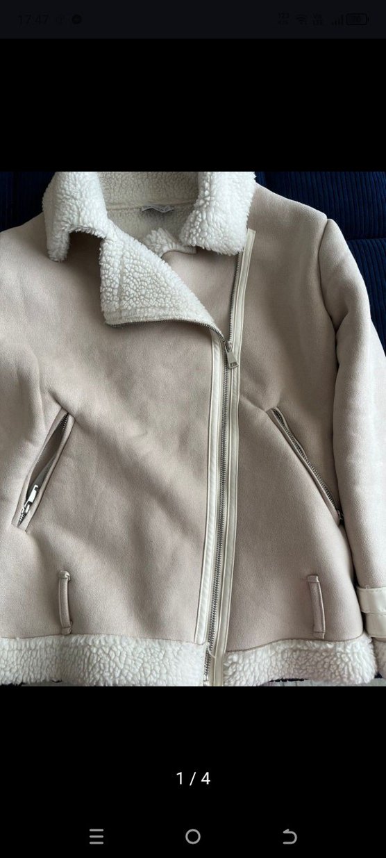 Kadın Beyaz Kürklü Streetwear Ceket - Görsel 2