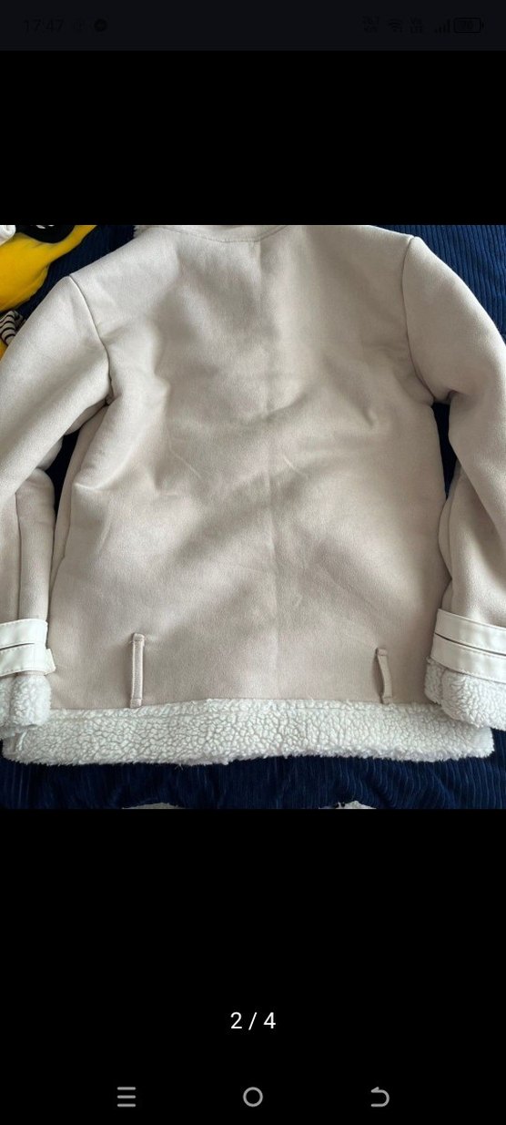 Kadın Beyaz Kürklü Streetwear Ceket - Görsel 3