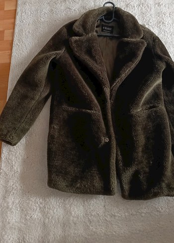haki renk Kadın Suni Kürk Midi Ceket S,m beden e uygun - Görsel 2