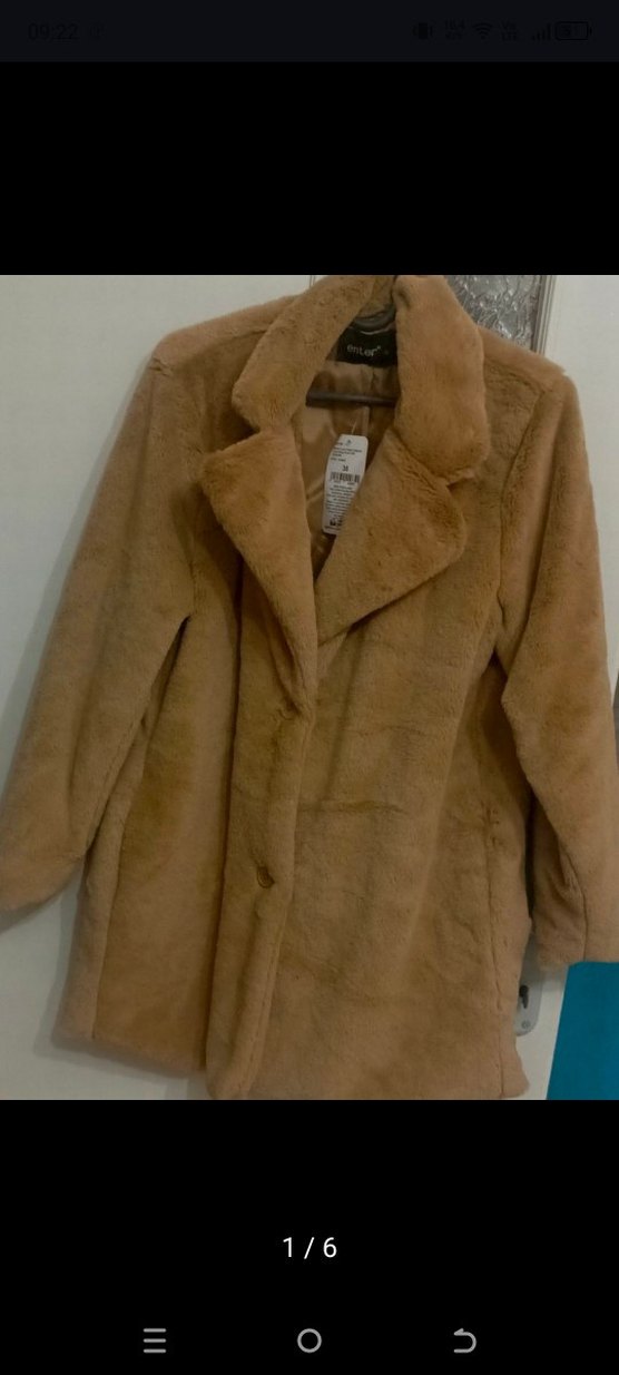 Bej Midi Boy Kürklü Kadın Kaban - Görsel 2