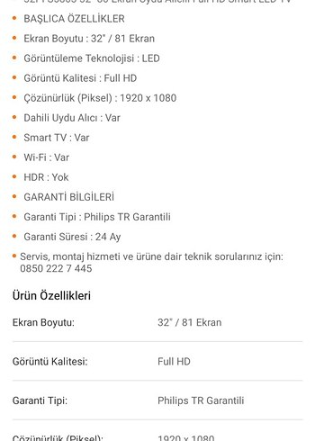 Philips 32" Full HD Uydu Alıcılı Smart LED TV - Görsel 2
