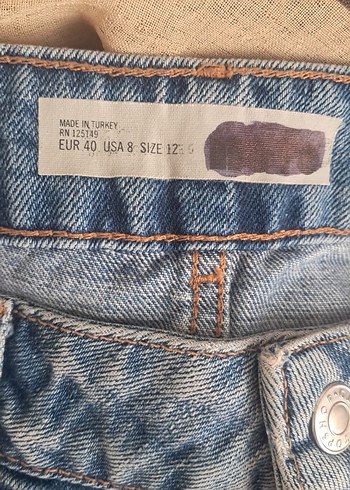 40 Beden Kadın Mavi Yırtık Denim Mini Etek