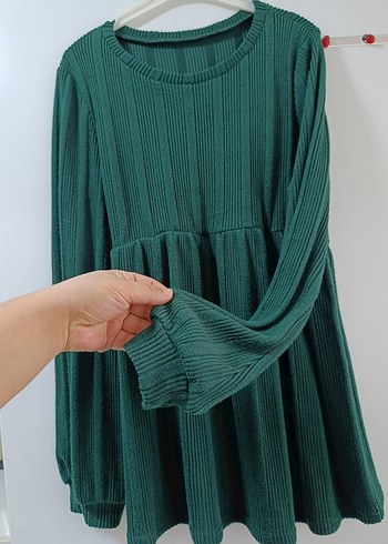 Kadın Yeşil Piliseli Triko - Görsel 5