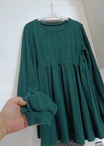 Kadın Yeşil Piliseli Triko - Görsel 2