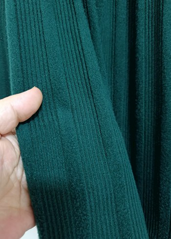 Kadın Yeşil Piliseli Triko - Görsel 3