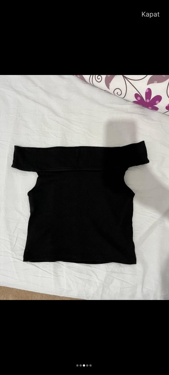 Siyah omuzu açık crop - Görsel 3