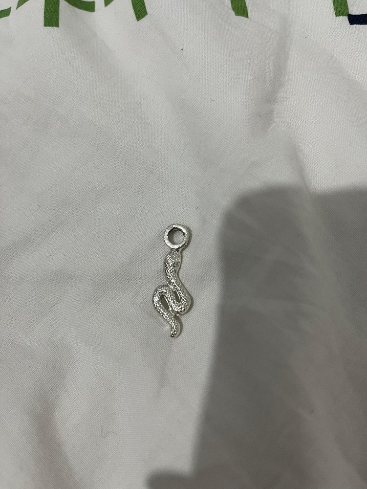 Gri Yılan Desenli Kadın Kolye ucu - Görsel 2