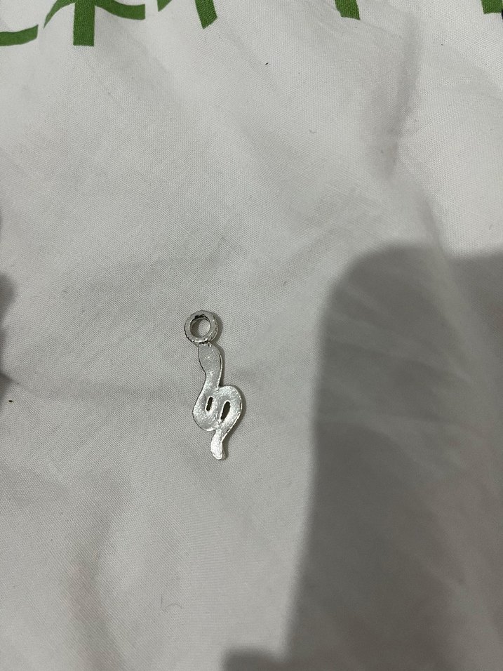 Gri Yılan Desenli Kadın Kolye ucu - Görsel 3