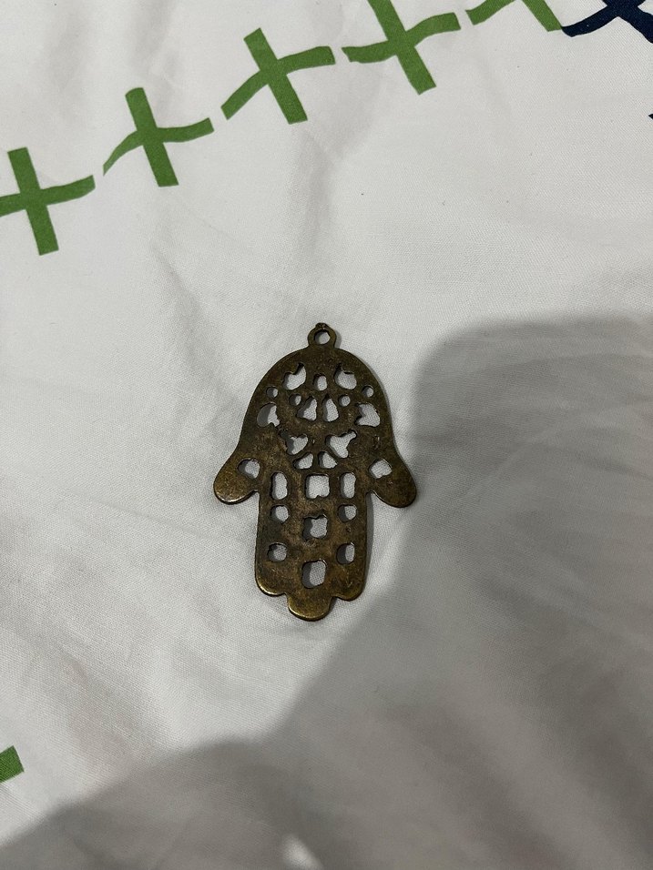 Bohem Altın Renk İşlemeli Boncuklu Kolye Ucu - Görsel 2