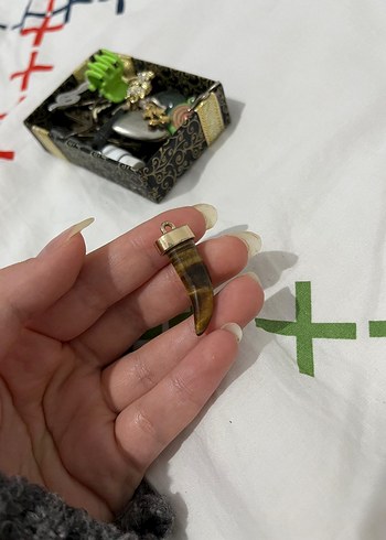 Altın Renkli Boncuklu kadın kolye ucu - Görsel 2