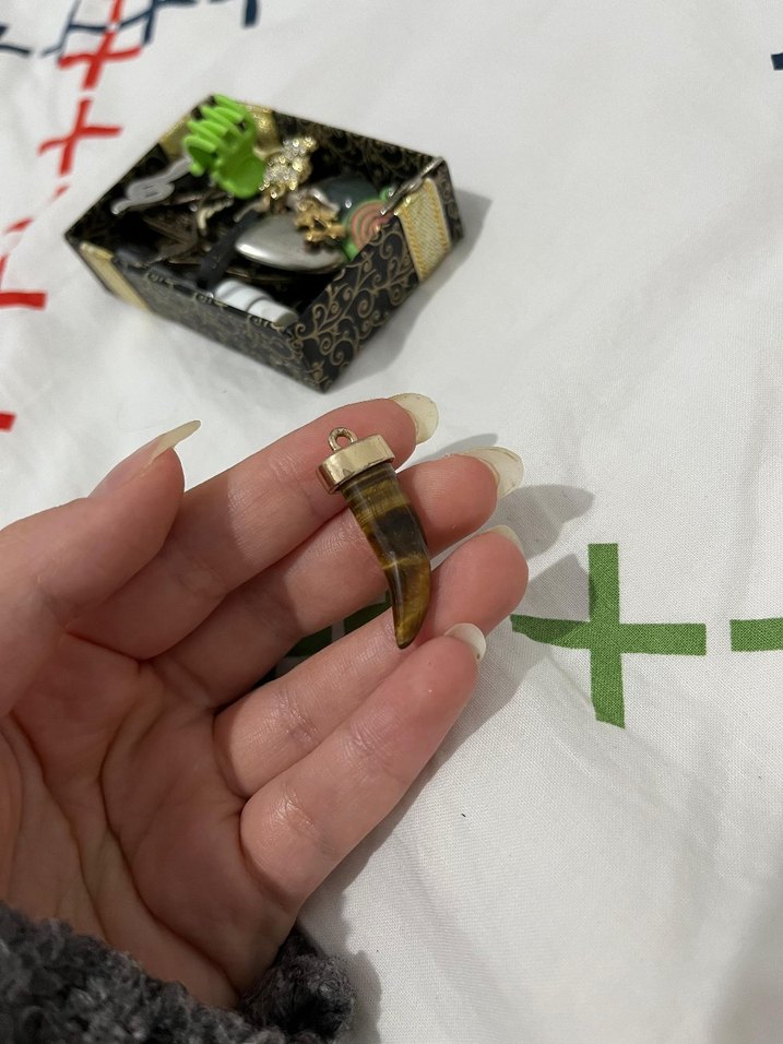 Altın Renkli Boncuklu kadın kolye ucu - Görsel 2