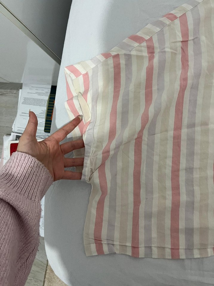 Düğmeli Kısa Kollu Keten Kadın Gömlek - Görsel 2