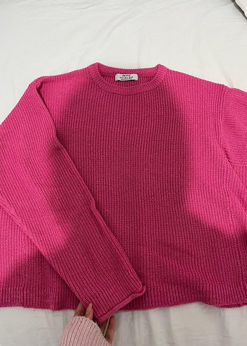 Bershka Pembe Örgü Kadın Kazak - Görsel 4