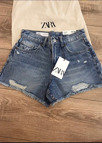 Zara Kadın Mavi Denim Mini Şort