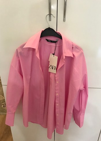 Zara Pembe Uzun Kollu Kadın Gömlek