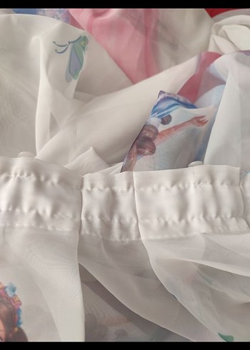 Baskılı Çok Renkli Tül Perde - Görsel 5