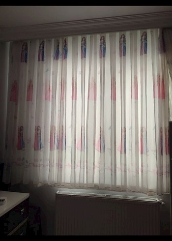 Baskılı Çok Renkli Tül Perde - Görsel 2