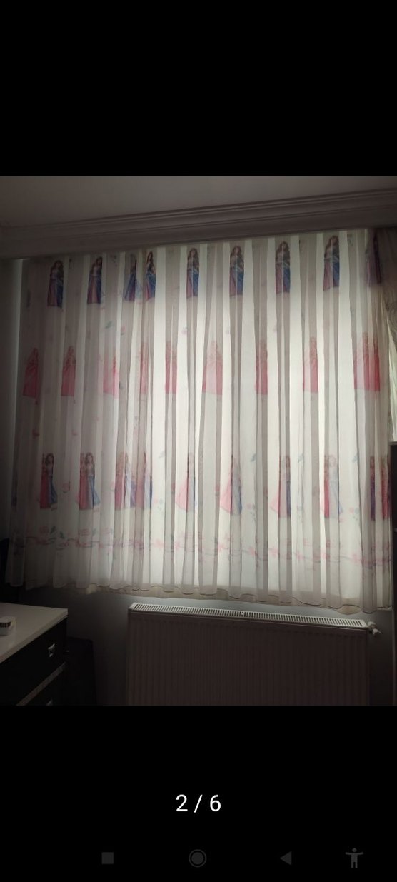 Baskılı Çok Renkli Tül Perde - Görsel 2