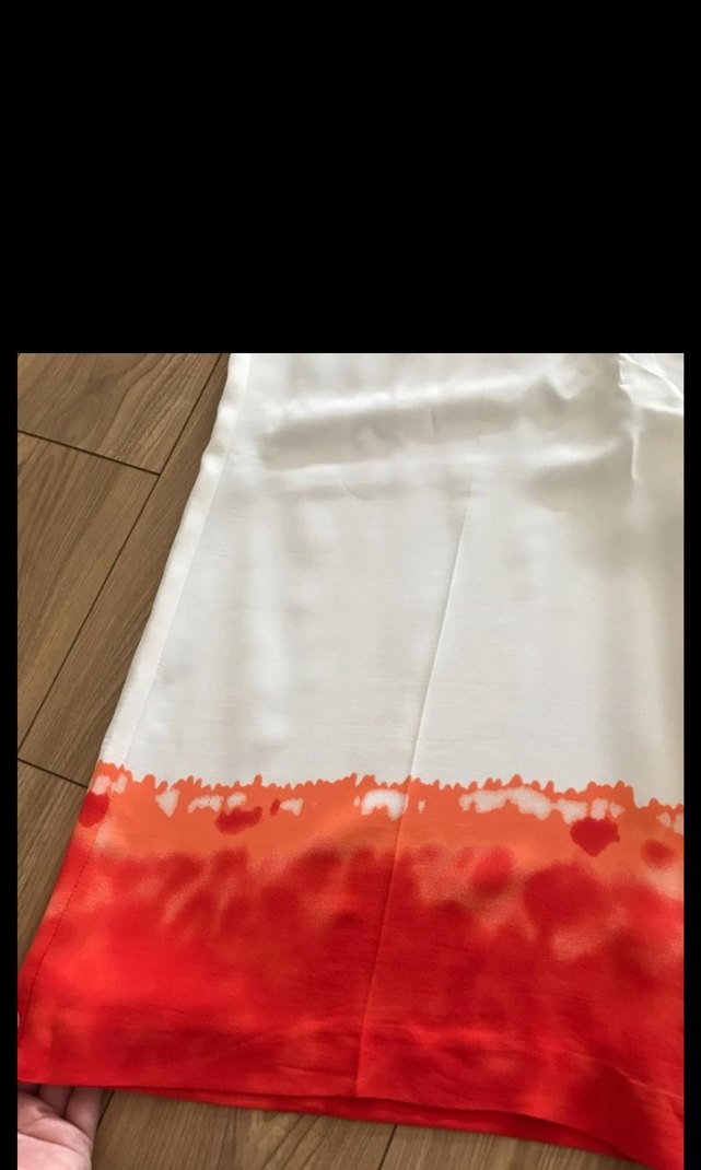 Beyaz Kırmızı Batik Desenli Salaş Midi Kadın Pantolon - Görsel 4