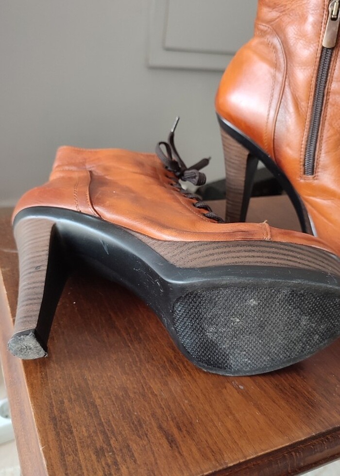 Hakiki deri kısa çizme - Görsel 3